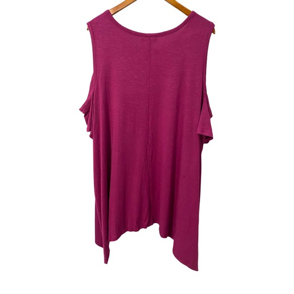 Lane Bryant Swing Collection maroon cold shoulder blouse size 26 28 - Picture 10 of 10